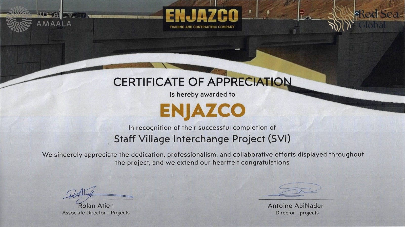 Certificate of Recognition 2